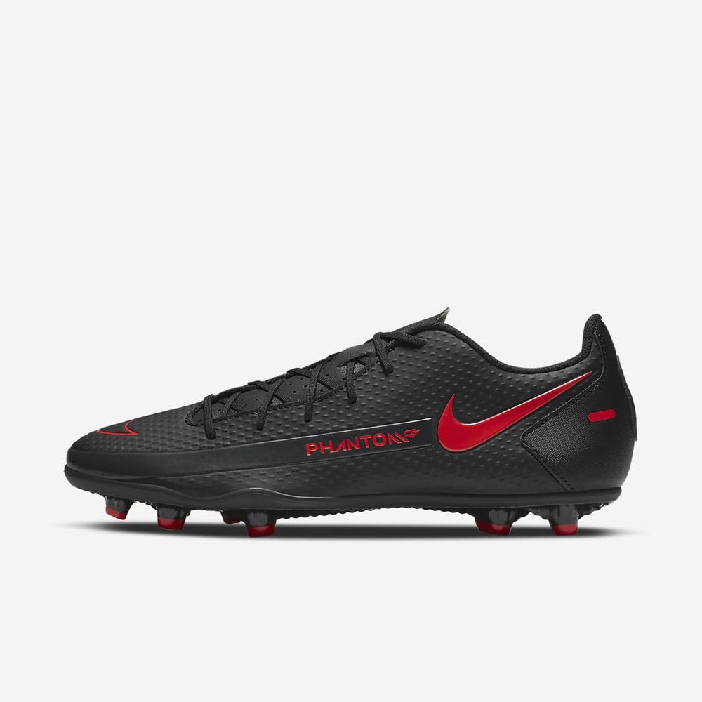 Crampon De Foot Nike Phantom GT Club MG Noir 8795-243 Black/Dark Smoke Grey/Chile Red Femme | ERD-77779585